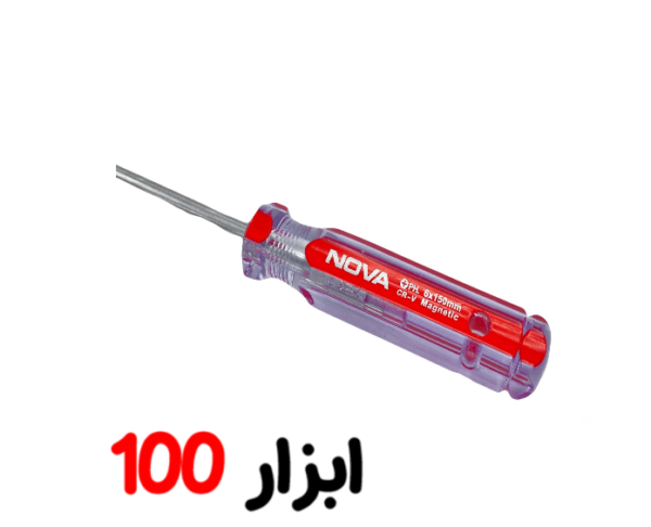 پیچگوشتی دسته کریستالی چهارسو 150*6 - 1129 نوا