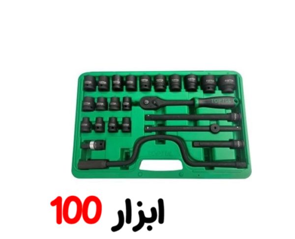 جعبه بکس 24 پارچه 1/2 مشکی فشار قوی تاپتول GDAI2401